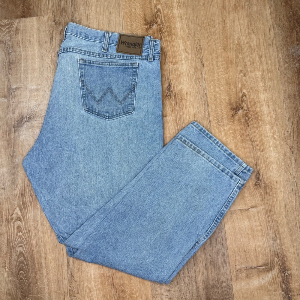 Wrangler‎ Rugged Wear Mens Light Wash Denim Jeans Size 44 x 30